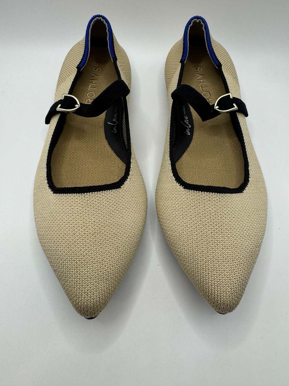 Rothy's The Point Mary Jane Flats Sand Knit Size 6